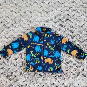 Columbia Blue Fleece Jacket with Colorful Patterns